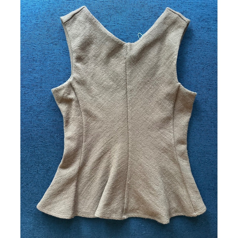 Zara bouclé peplum brown v neck top M